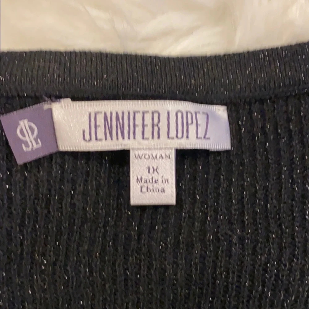 Plus Size Black Jennifer Lopez Lurex Sweater